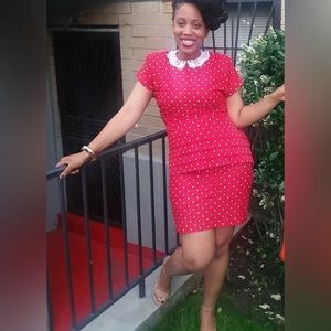 Vintage Red and White Polka Dot Dress